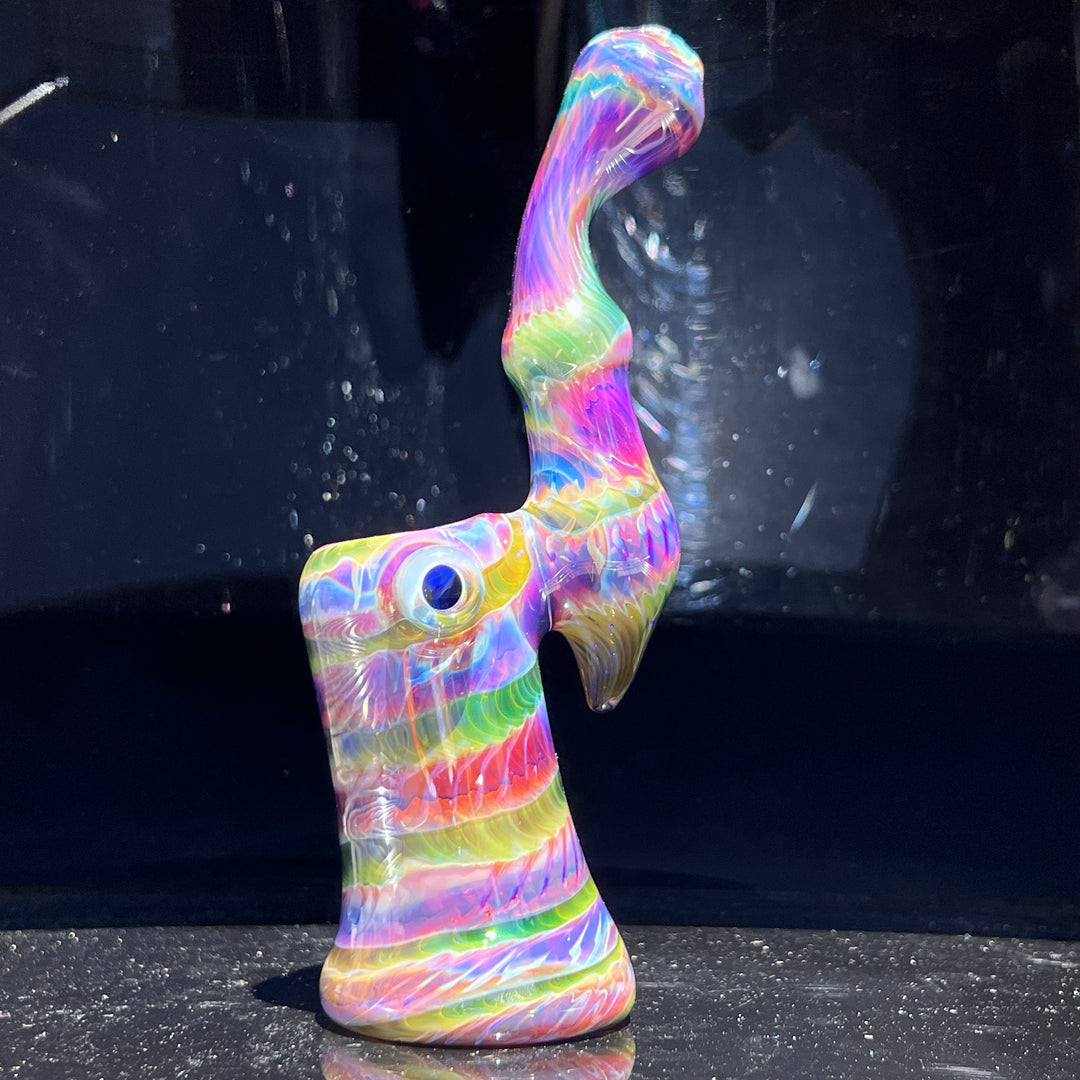 Purple Tie Dye Sherlock Bubbler Glass Pipe Jedi Glassworks   