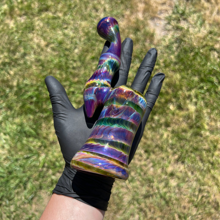 Purple Tie Dye Sherlock Bubbler Glass Pipe Jedi Glassworks   