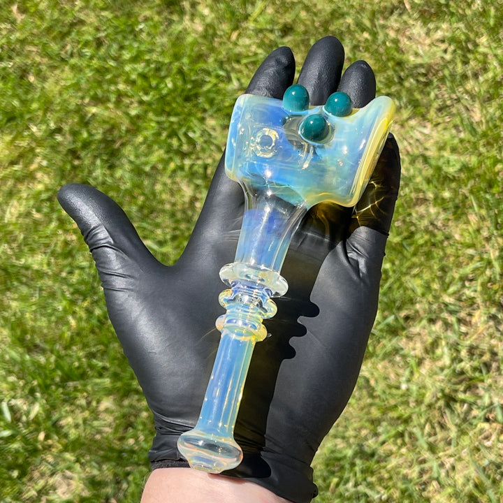 Silver Fumed Hash Hammer Glass Pipe Crondo Glassics   