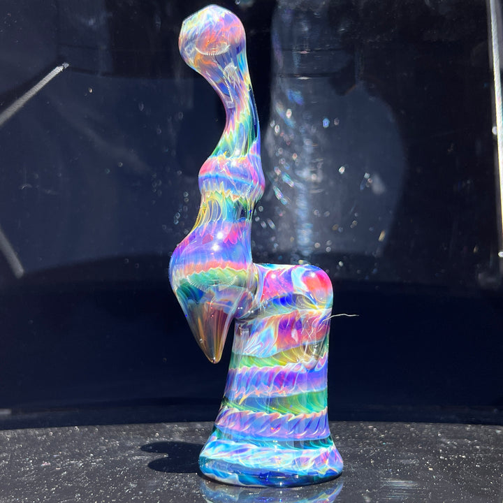 Purple Tie Dye Sherlock Bubbler Glass Pipe Jedi Glassworks   