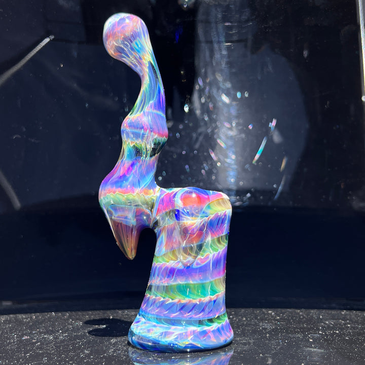 Purple Tie Dye Sherlock Bubbler Glass Pipe Jedi Glassworks   