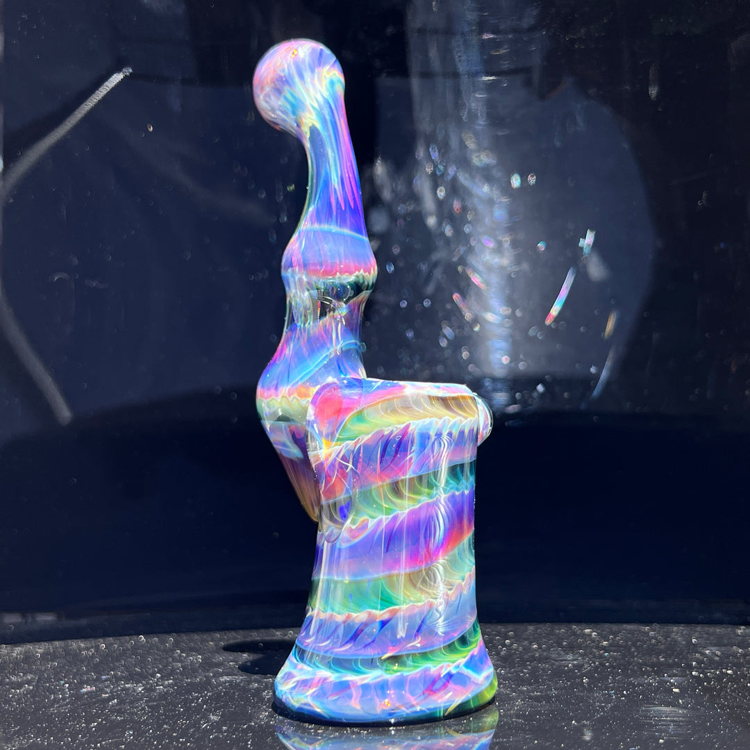 Purple Tie Dye Sherlock Bubbler Glass Pipe Jedi Glassworks   