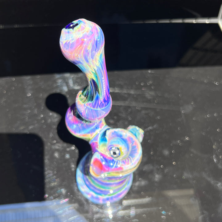 Purple Tie Dye Sherlock Bubbler Glass Pipe Jedi Glassworks   