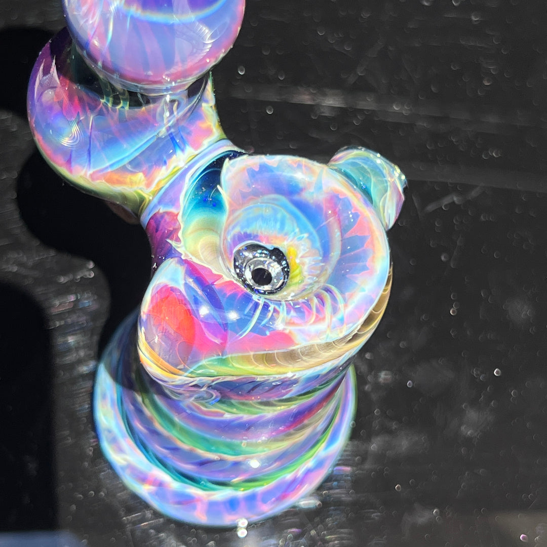 Purple Tie Dye Sherlock Bubbler Glass Pipe Jedi Glassworks   