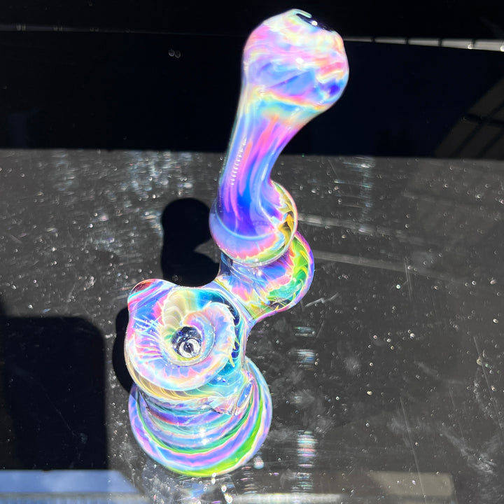 Purple Tie Dye Sherlock Bubbler Glass Pipe Jedi Glassworks   