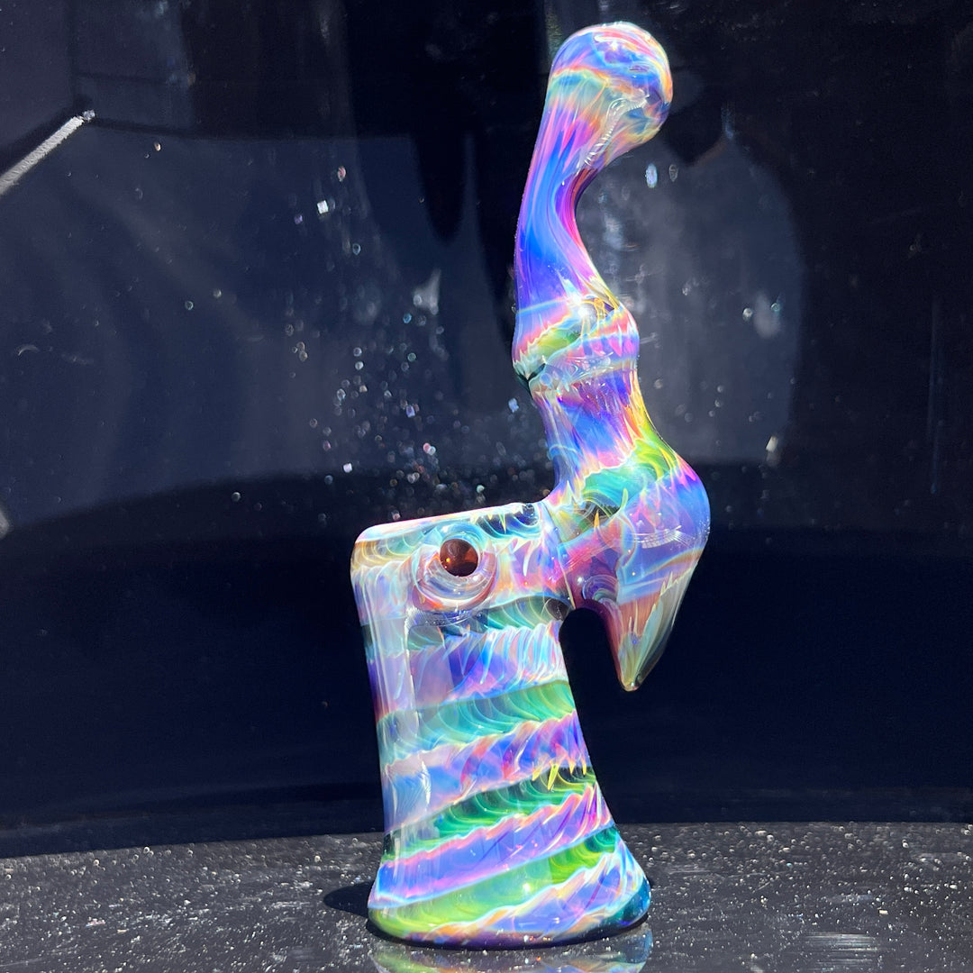 Purple Tie Dye Sherlock Bubbler Glass Pipe Jedi Glassworks   