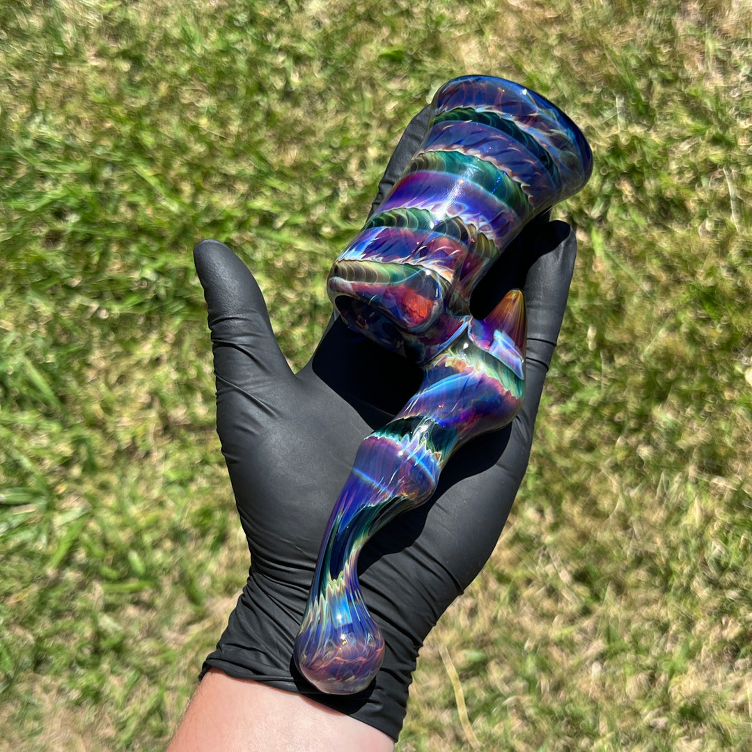 Purple Tie Dye Sherlock Bubbler Glass Pipe Jedi Glassworks   