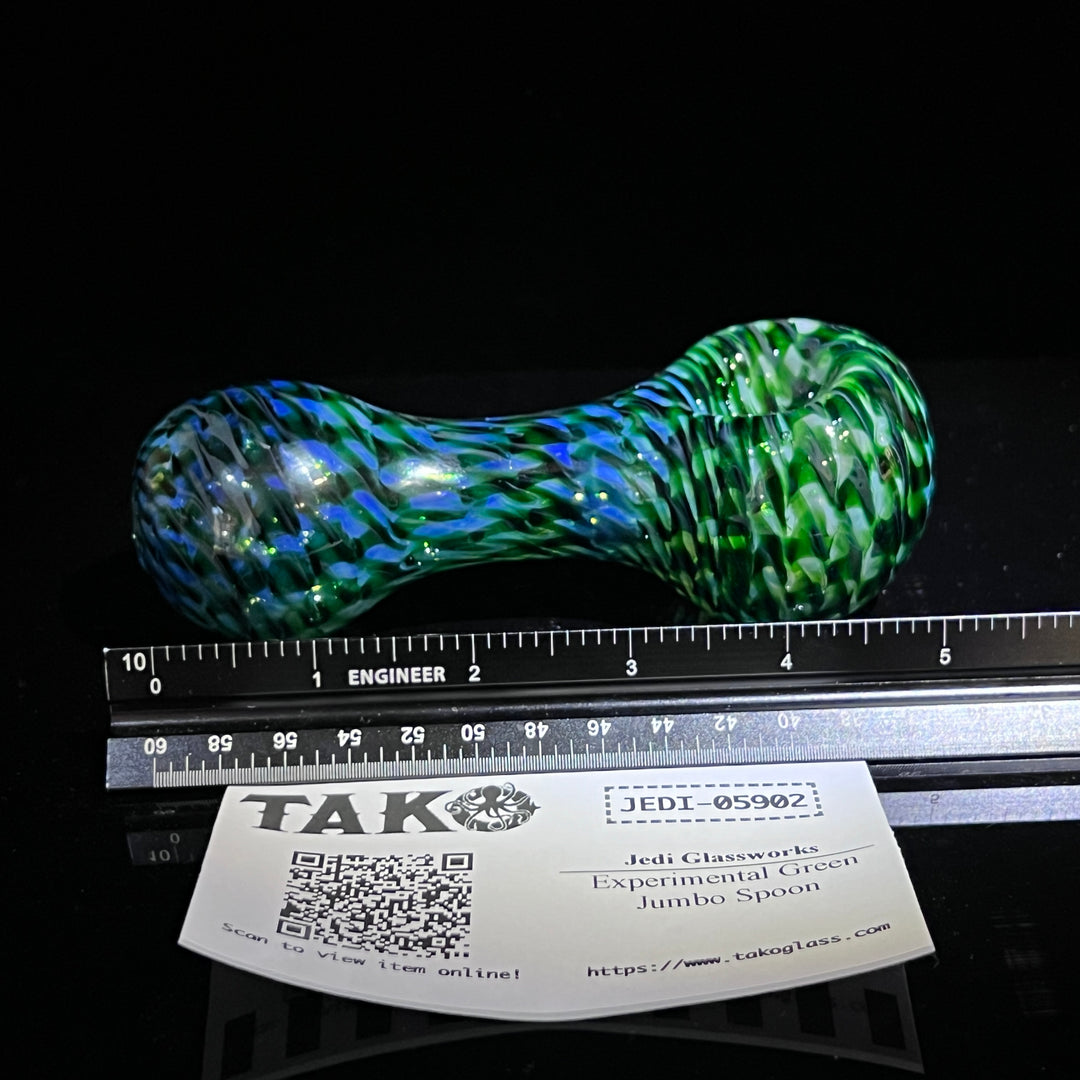 Experimental Green Jumbo Spoon Glass Pipe Jedi Glassworks   