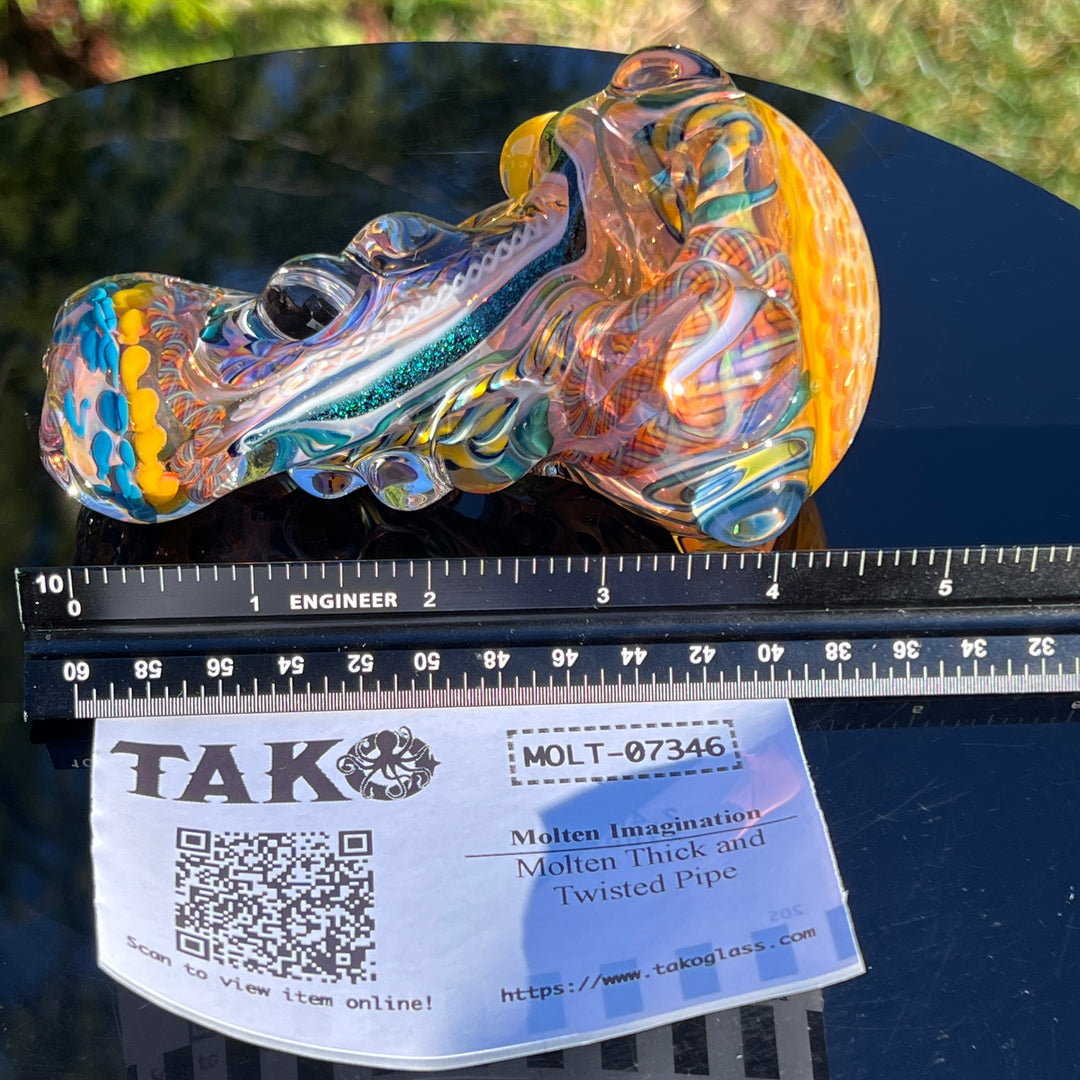 Molten Thick and Twisted Pipe Glass Pipe Molten Imagination