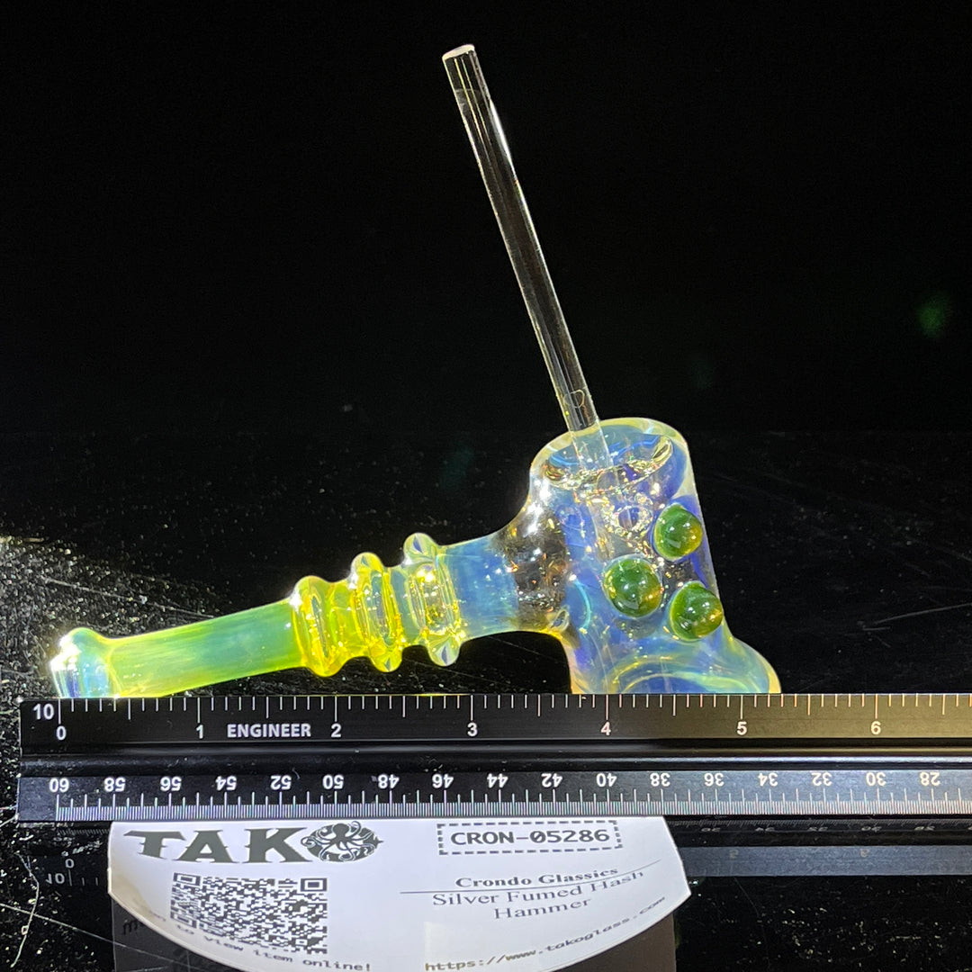 Silver Fumed Hash Hammer Glass Pipe Crondo Glassics   