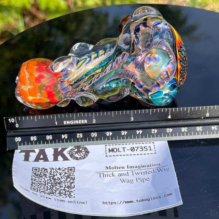 Thick and Twisted Wig Wag Pipe Glass Pipe Molten Imagination