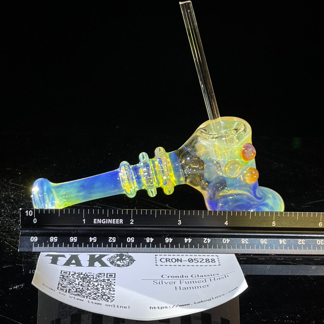 Silver Fumed Hash Hammer Glass Pipe Crondo Glassics   