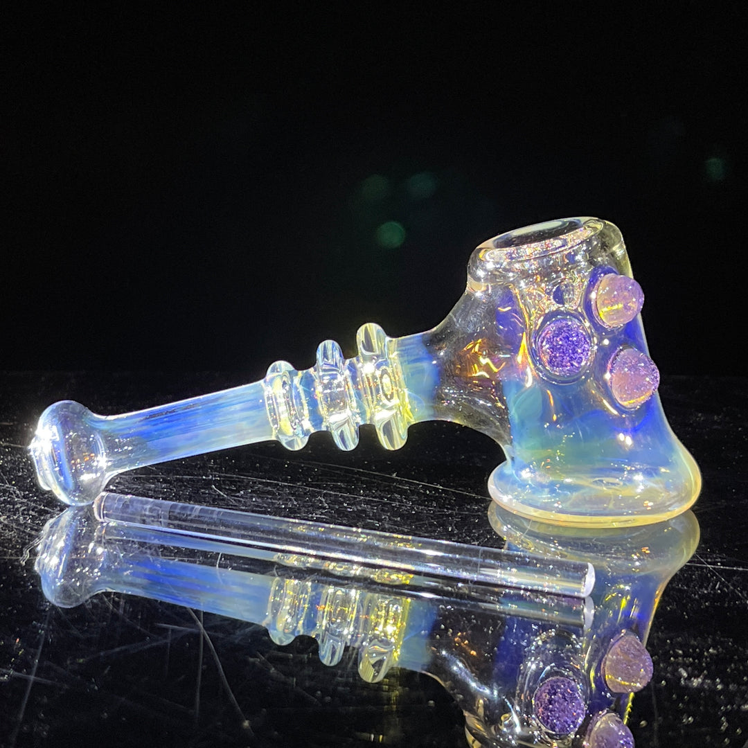 Silver Fumed Hash Hammer Glass Pipe Crondo Glassics   