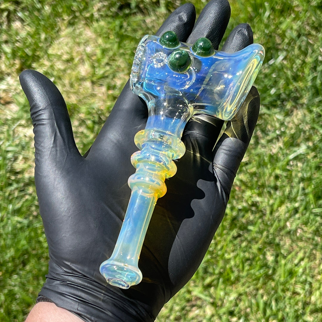 Silver Fumed Hash Hammer Glass Pipe Crondo Glassics   