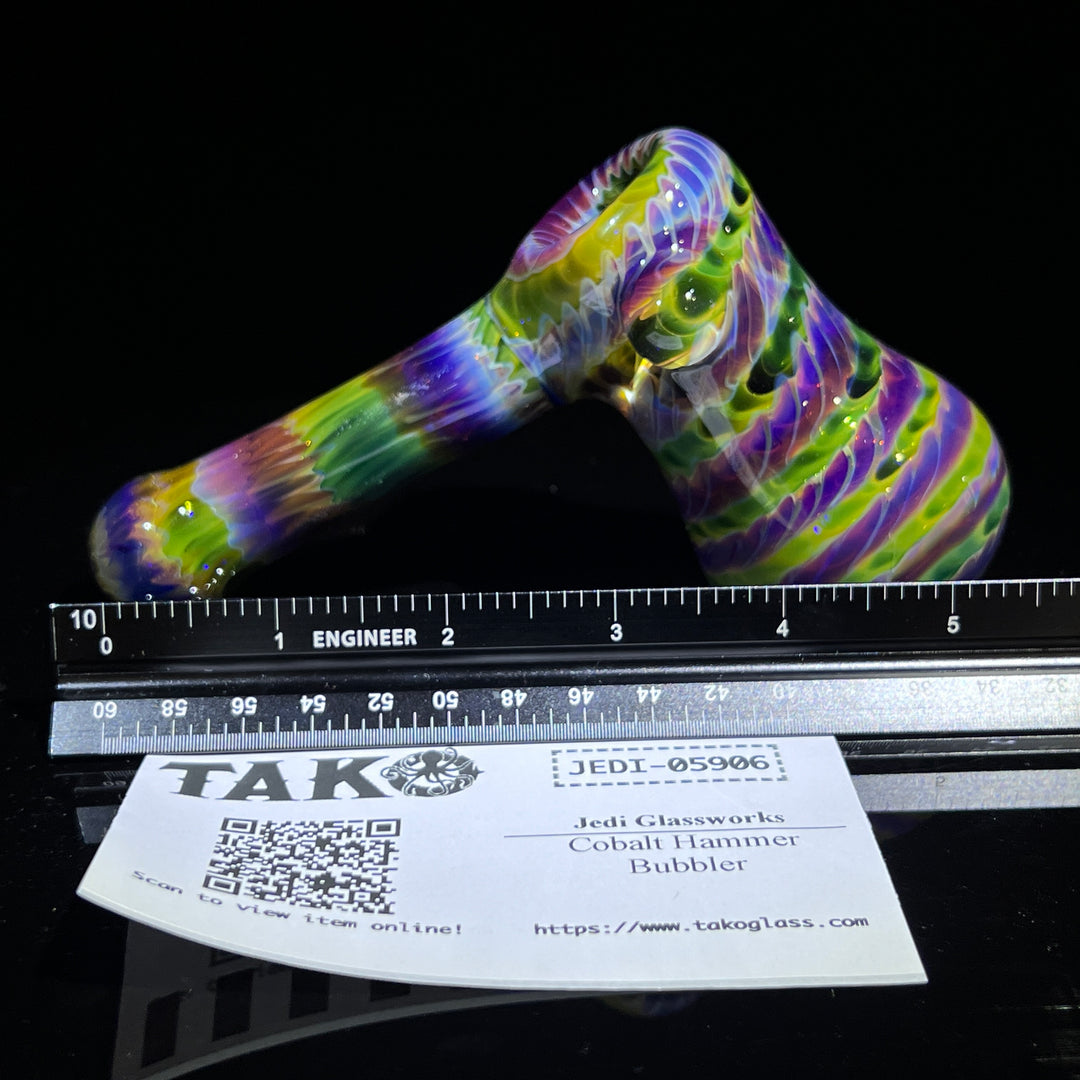 Purple Tie Dye Hammer Bubbler Glass Pipe Jedi Glassworks   