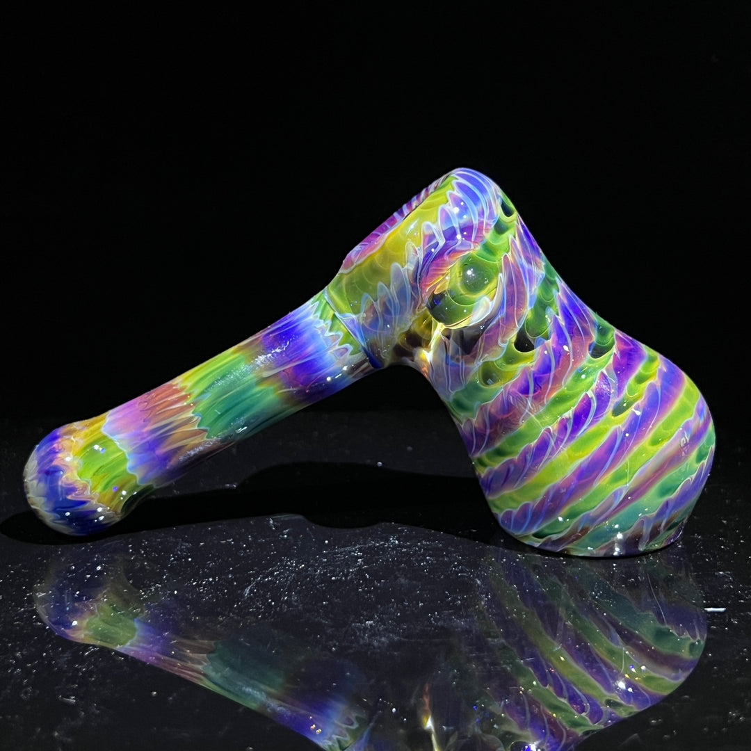 Purple Tie Dye Hammer Bubbler Glass Pipe Jedi Glassworks   