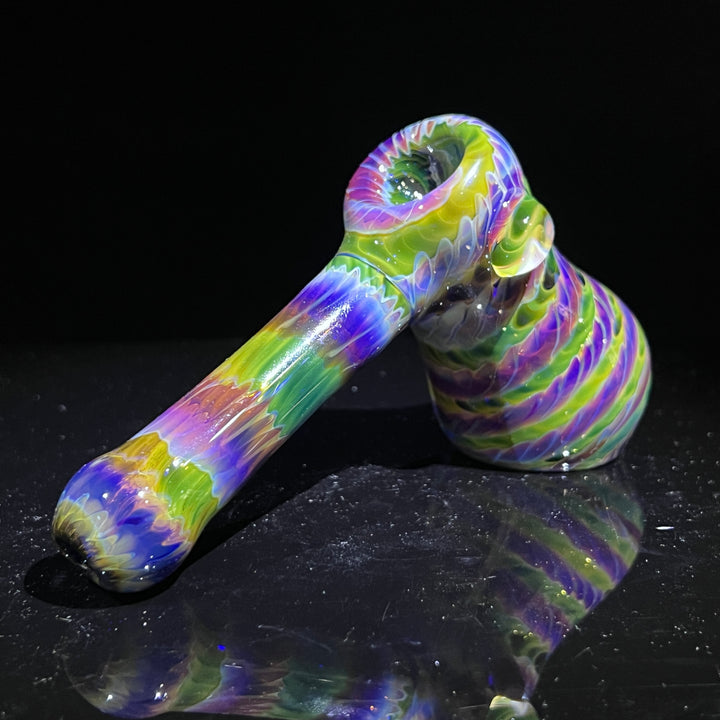 Purple Tie Dye Hammer Bubbler Glass Pipe Jedi Glassworks   