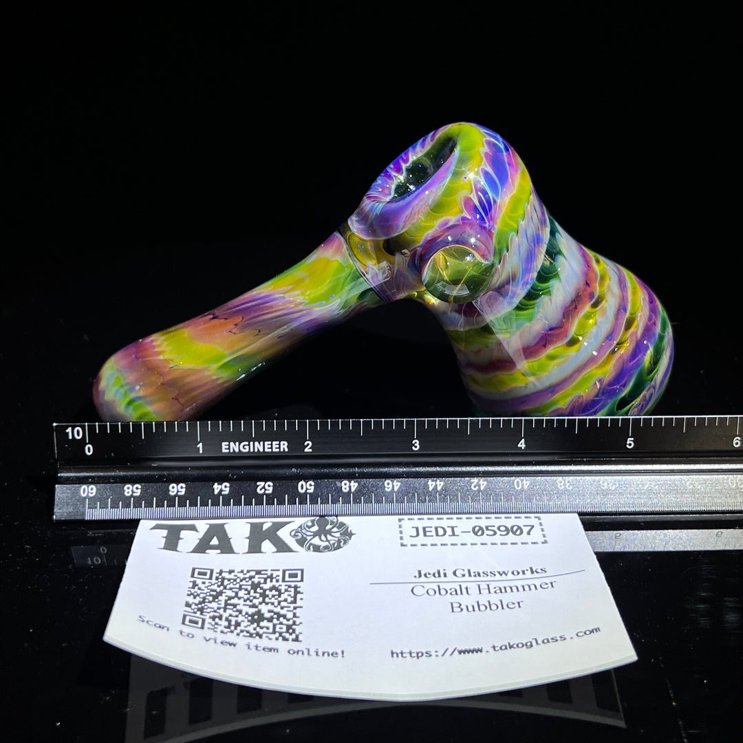 Purple Tie Dye Hammer Bubbler Glass Pipe Jedi Glassworks   