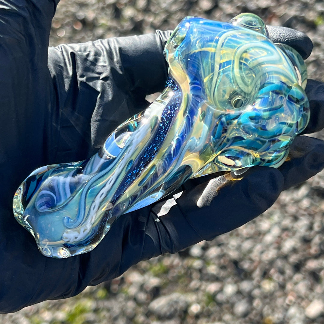 Molten Twisted Chaos Spoon Glass Pipe Molten Imagination