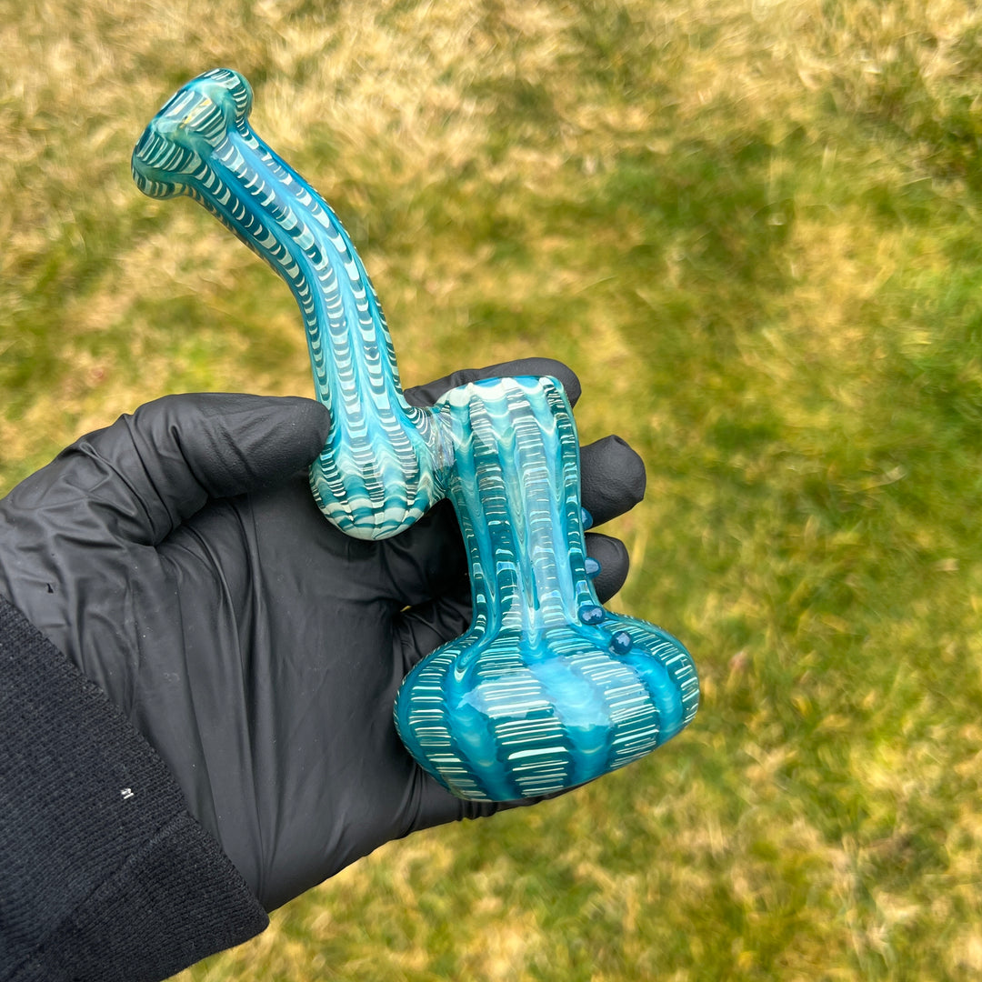 Hand Spun Bubbler Glass Pipe TG