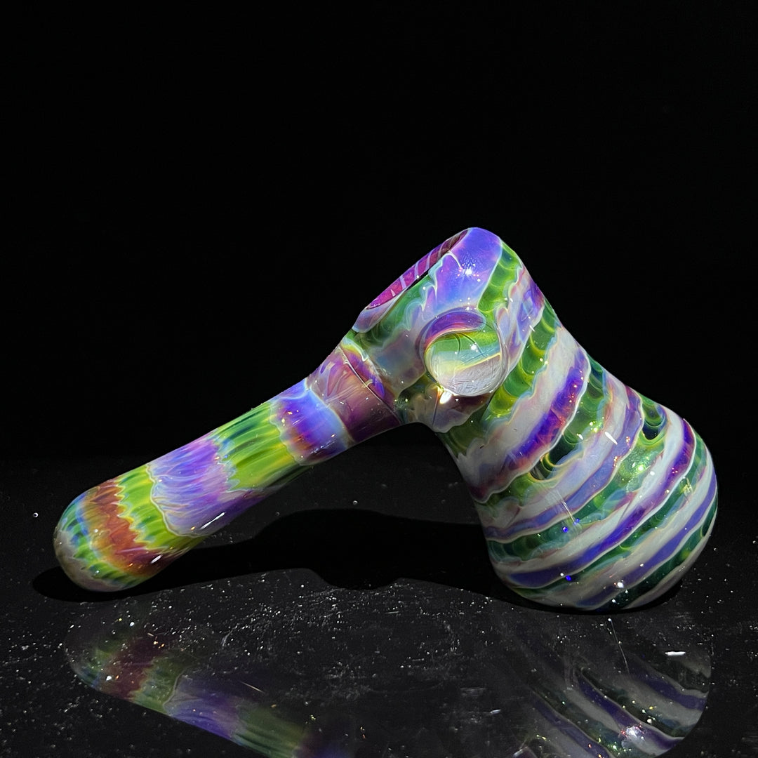 Purple Tie Dye Hammer Bubbler Glass Pipe Jedi Glassworks   