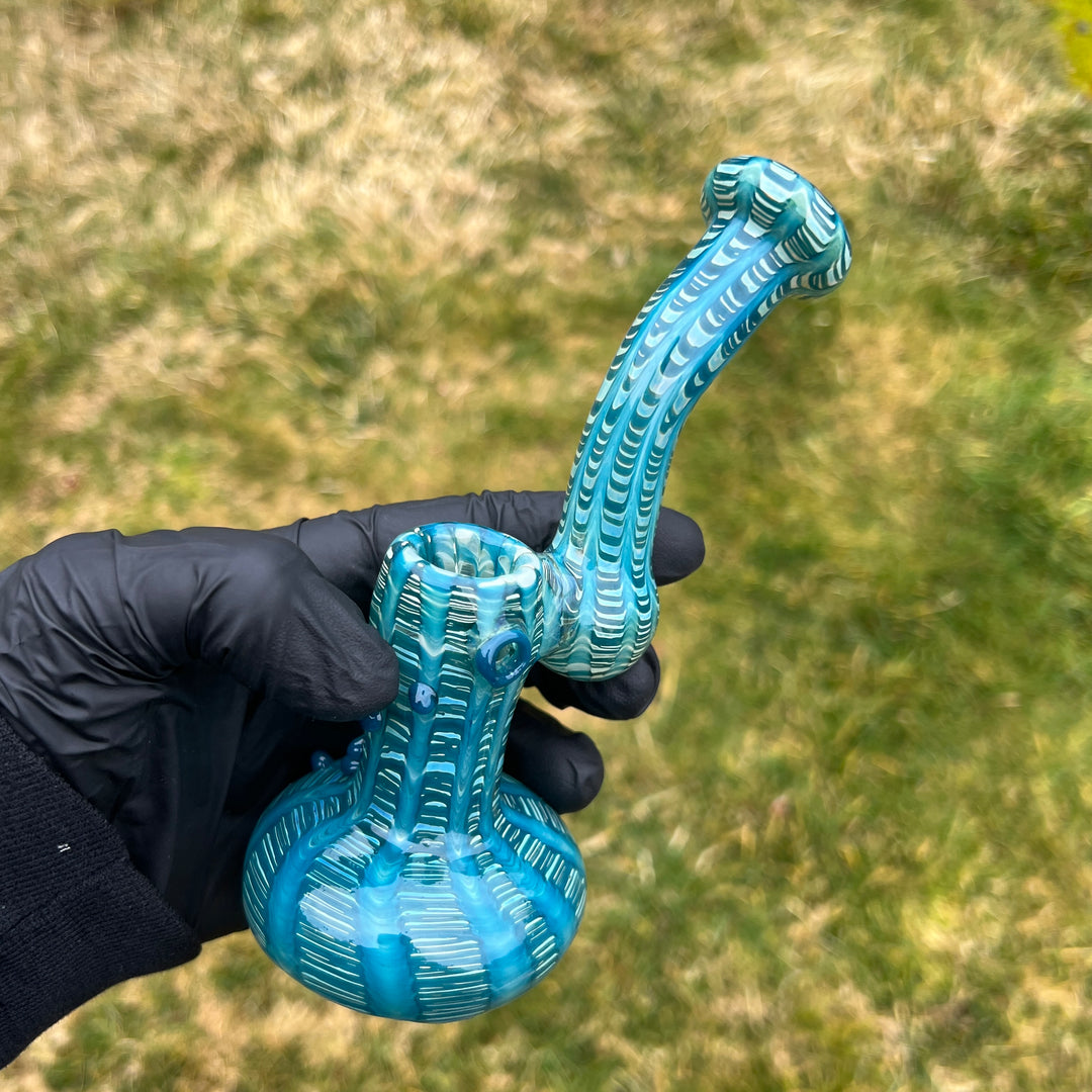 Hand Spun Bubbler Glass Pipe TG