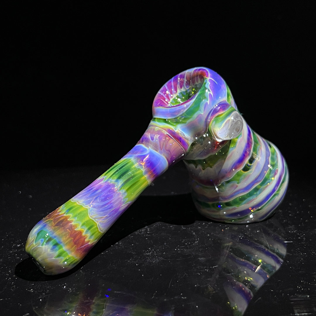 Purple Tie Dye Hammer Bubbler Glass Pipe Jedi Glassworks   