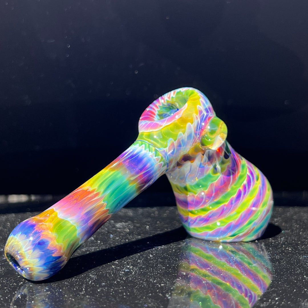 Purple Tie Dye Hammer Bubbler Glass Pipe Jedi Glassworks   