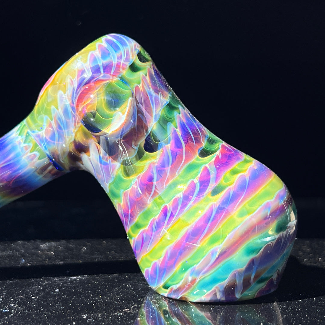 Purple Tie Dye Hammer Bubbler Glass Pipe Jedi Glassworks   