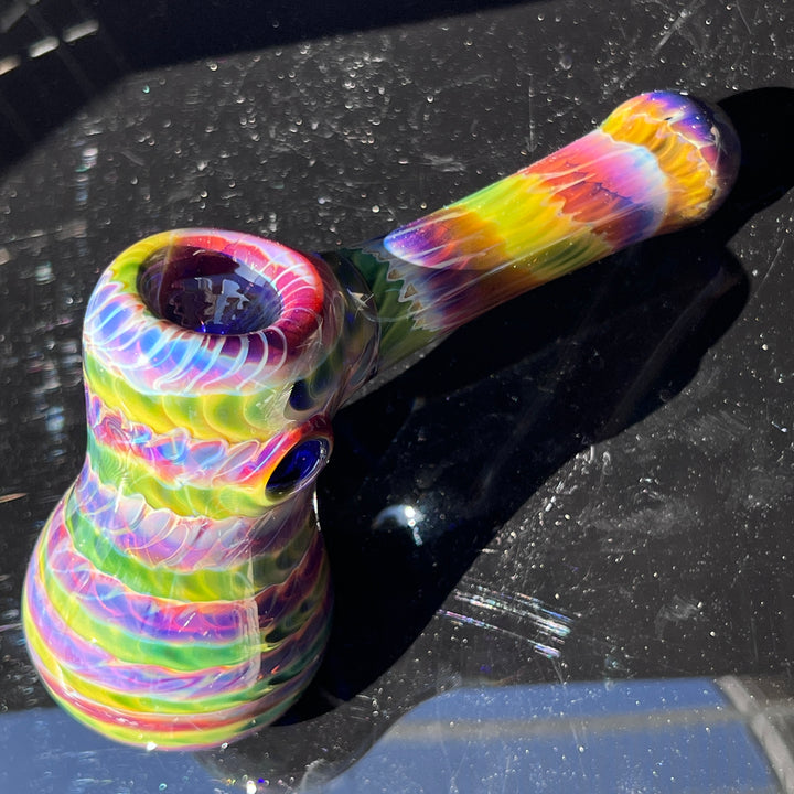 Purple Tie Dye Hammer Bubbler Glass Pipe Jedi Glassworks   