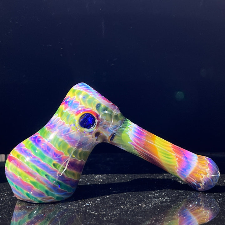 Purple Tie Dye Hammer Bubbler Glass Pipe Jedi Glassworks   