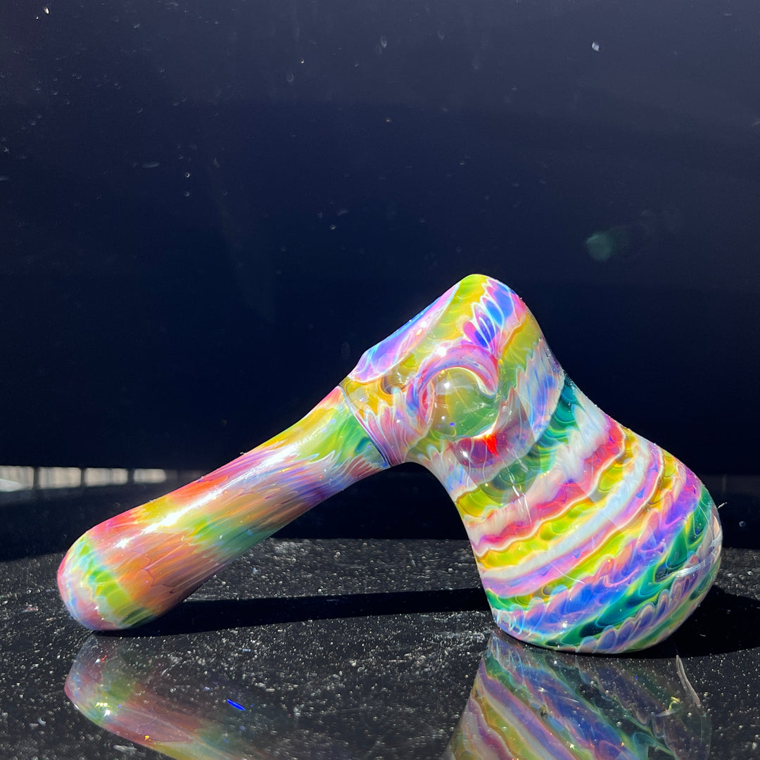 Purple Tie Dye Hammer Bubbler Glass Pipe Jedi Glassworks   