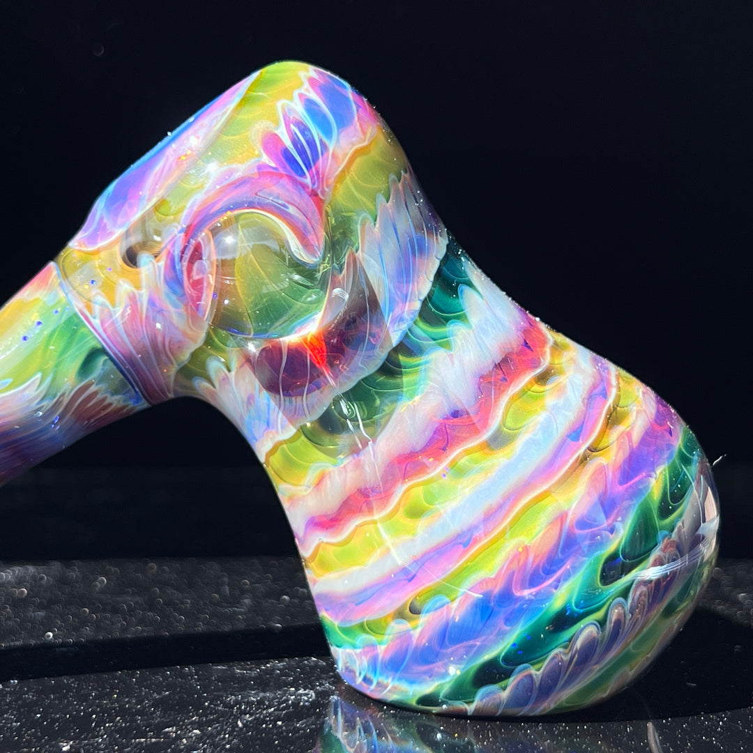 Purple Tie Dye Hammer Bubbler Glass Pipe Jedi Glassworks   