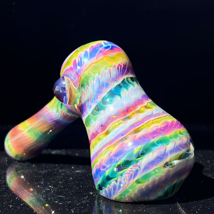 Purple Tie Dye Hammer Bubbler Glass Pipe Jedi Glassworks   