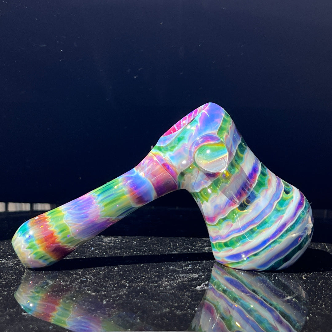 Purple Tie Dye Hammer Bubbler Glass Pipe Jedi Glassworks   