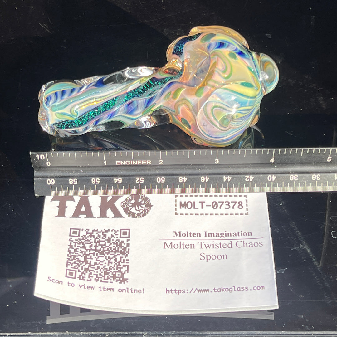 Molten Twisted Chaos Spoon Glass Pipe Molten Imagination