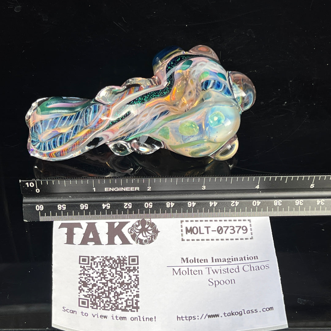 Molten Twisted Chaos Spoon Glass Pipe Molten Imagination