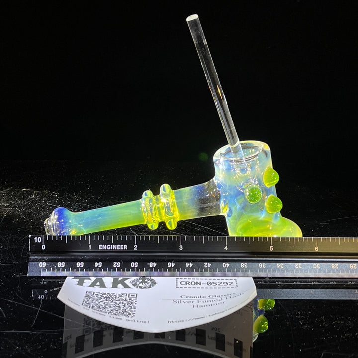 Silver Fumed Hash Hammer Glass Pipe Crondo Glassics   