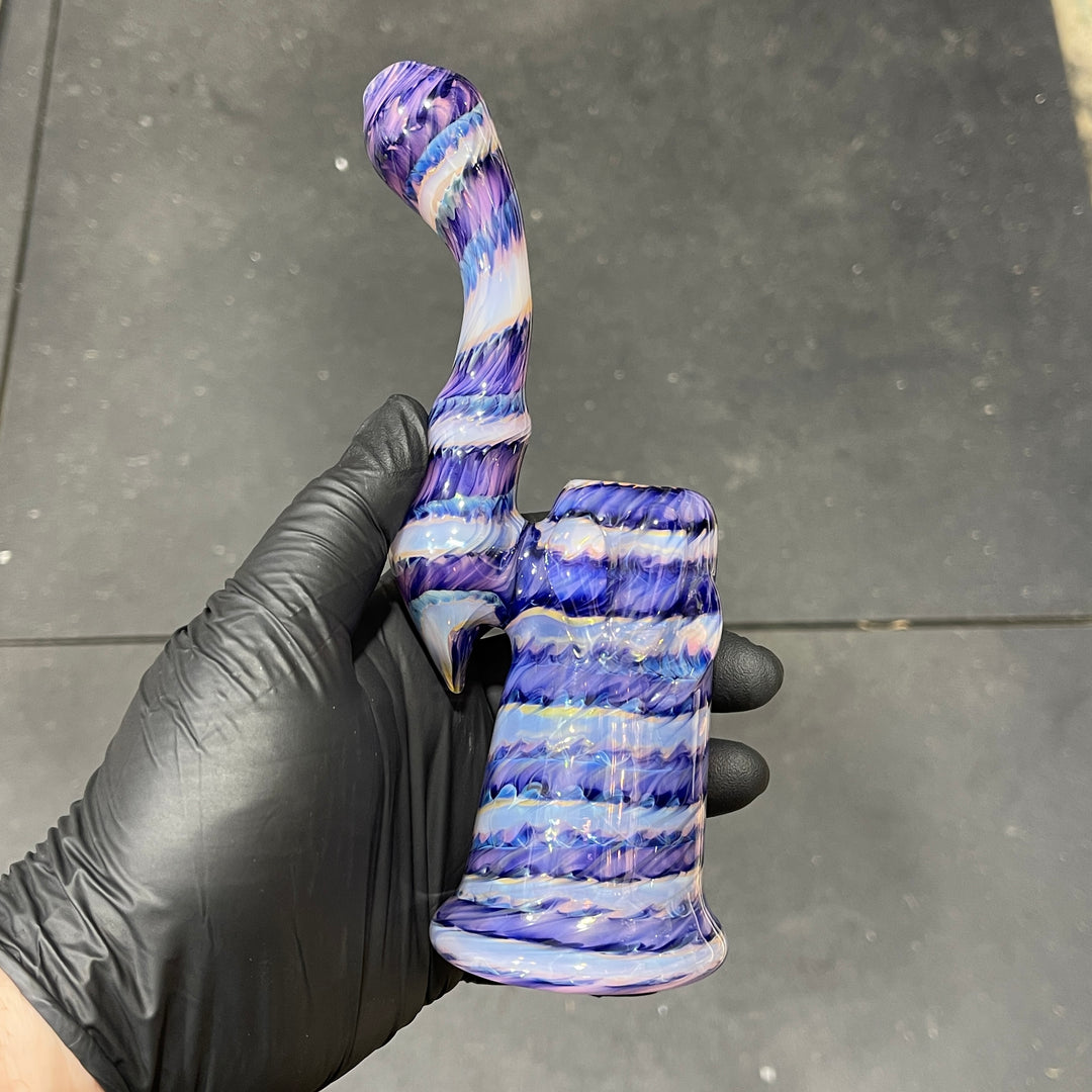 Cheshire Purple Sherlock Bubbler Glass Pipe Jedi Glassworks