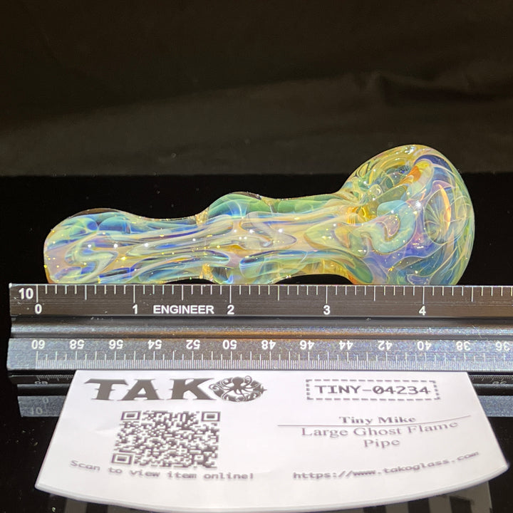 Large Ghost Flame Pipe Glass Pipe Tiny Mike   