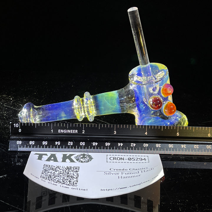 Silver Fumed Hash Hammer Glass Pipe Crondo Glassics   