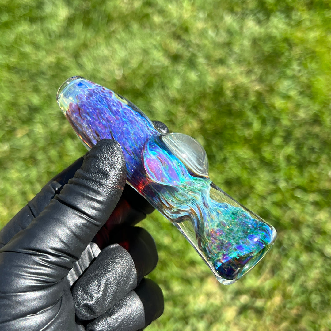 Purple Nebula Space Dust Chillum Glass Pipe Tako Glass   