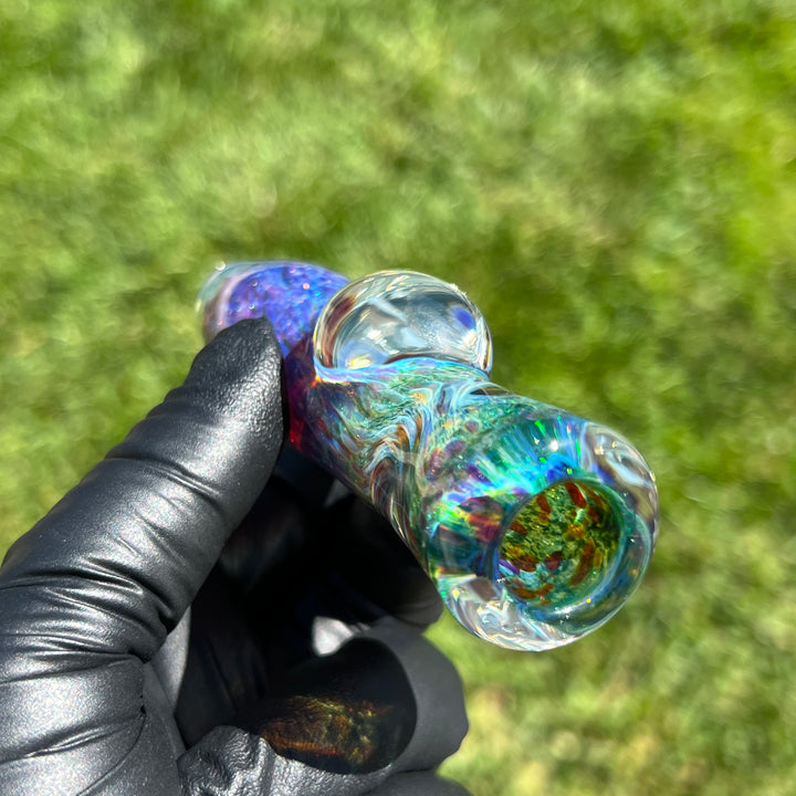 Purple Nebula Space Dust Chillum Glass Pipe Tako Glass   