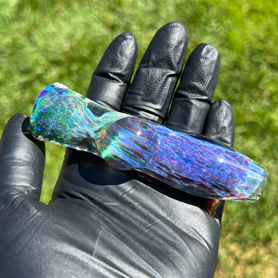 Purple Nebula Space Dust Chillum Glass Pipe Tako Glass   