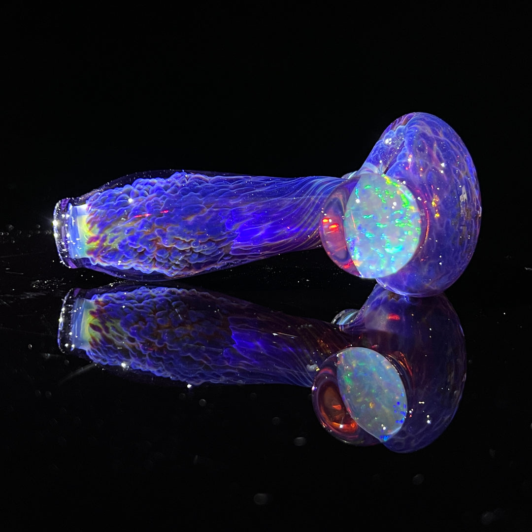 Purple Plasma Pipe with Opal Coin Glass Pipe Tako Glass   