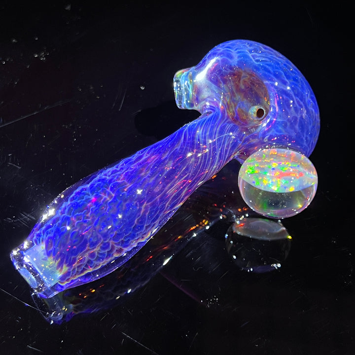 Purple Plasma Pipe with Opal Coin Glass Pipe Tako Glass   