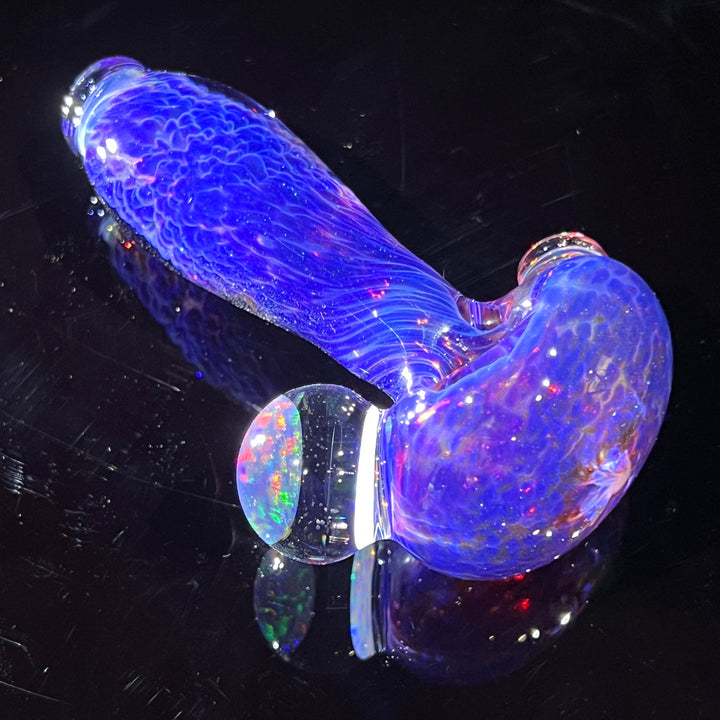 Purple Plasma Pipe with Opal Coin Glass Pipe Tako Glass   