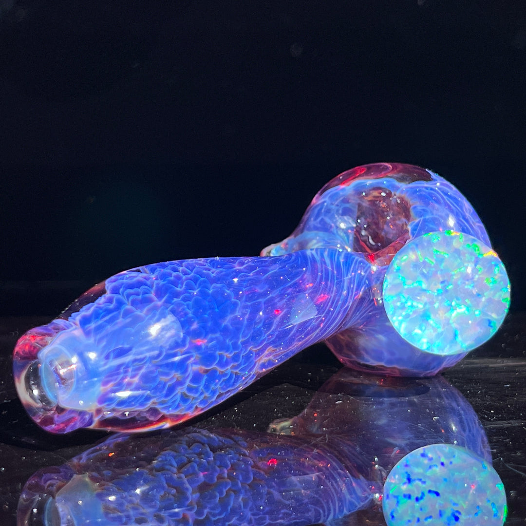 Purple Plasma Pipe with Opal Coin Glass Pipe Tako Glass   