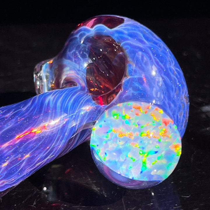 Purple Plasma Pipe with Opal Coin Glass Pipe Tako Glass   