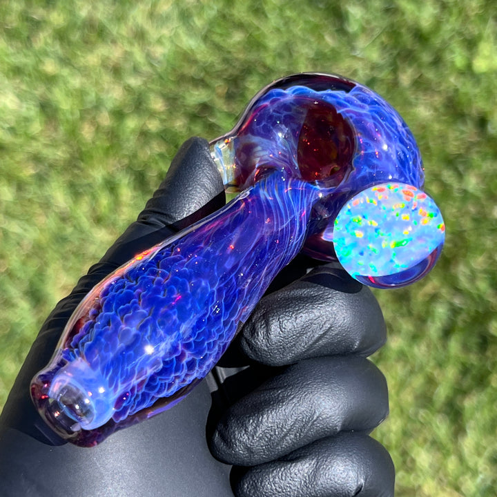 Purple Plasma Pipe with Opal Coin Glass Pipe Tako Glass   